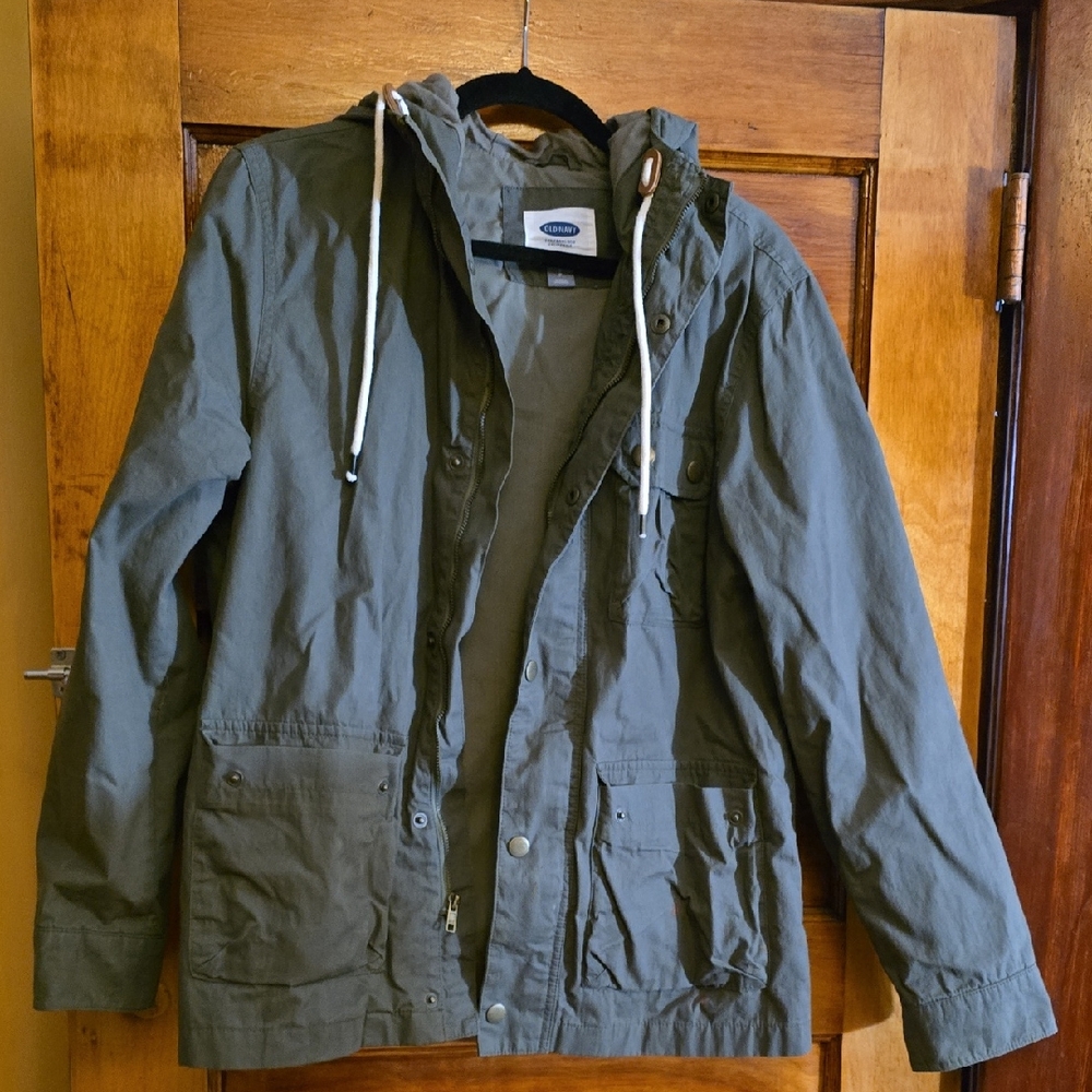 Old Navy Green Hooded Military Jacket